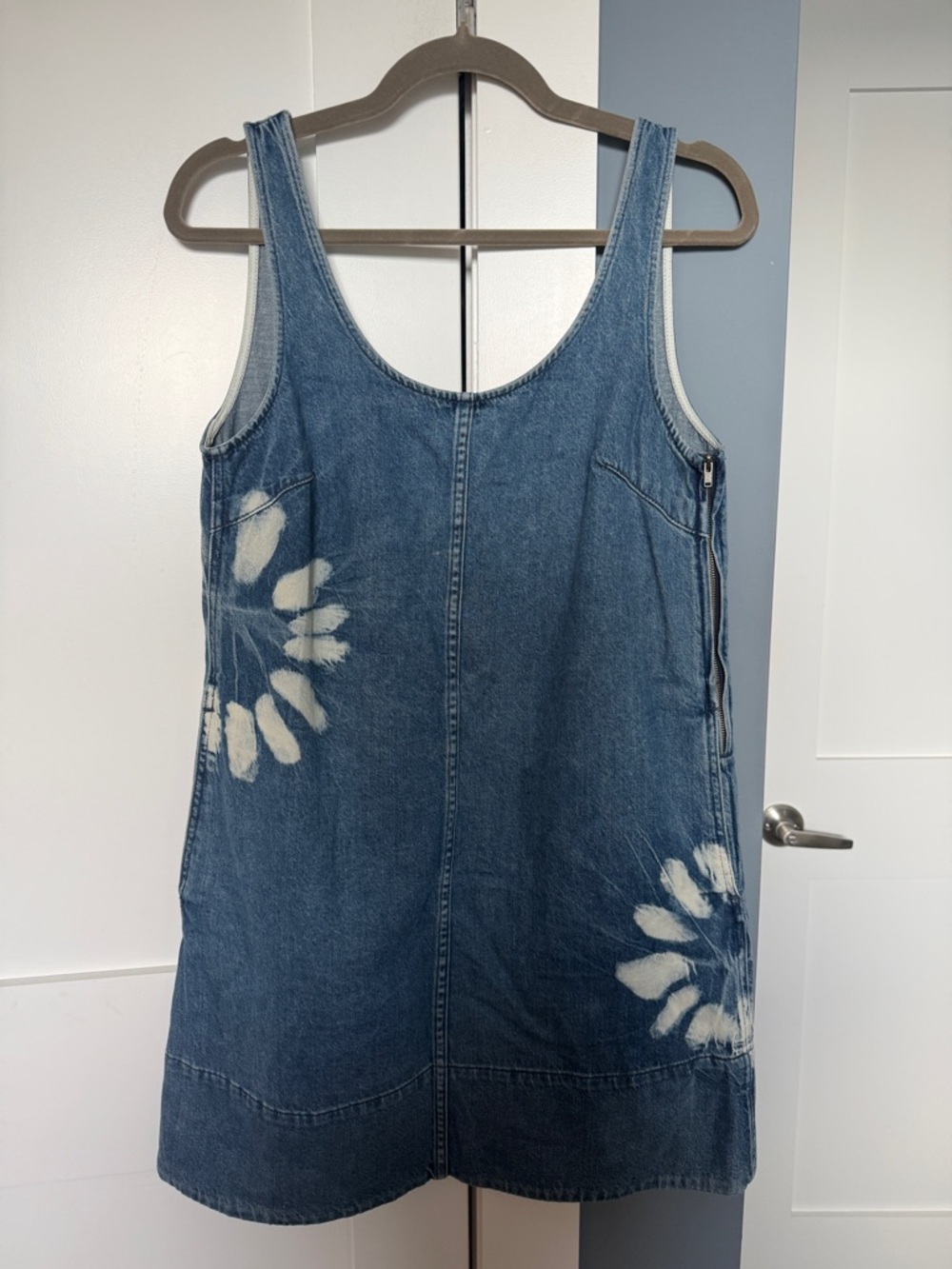 Madewell Women's Shibori Denim Scoopneck Mini Dress